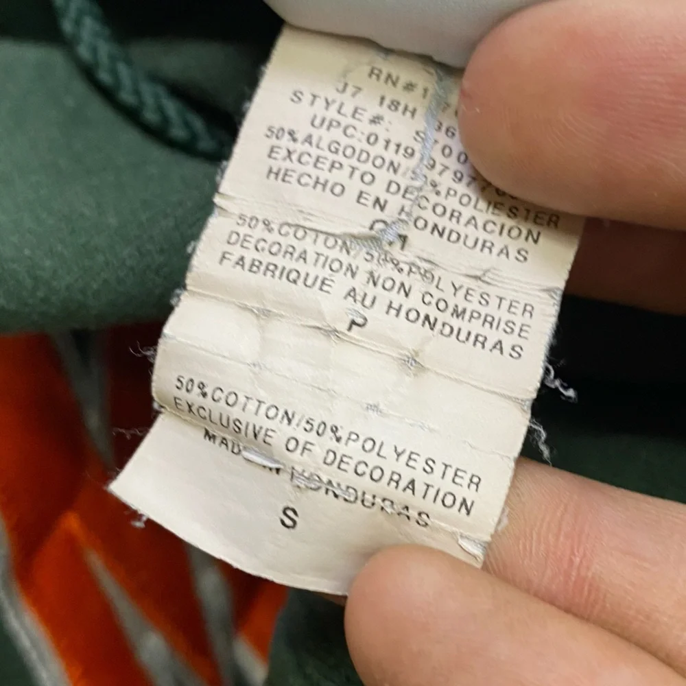 Champion Green Orange Miami Hurricanes Hoodie S Streetwear Collegiate Preppy - Picture 5 of 16